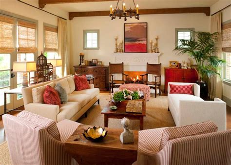 Neutral Contemporary Living Room With Warm Red Accent