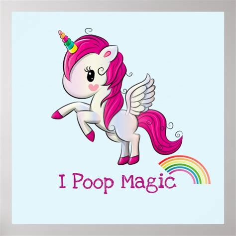 I Poop Magic Funny Unicorn Saying Poster Uk