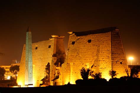 Luxor Temple At Night View Of The Luxor Temple In Egypt At Night