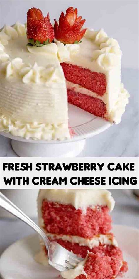 Grind these into a fine powder using a food processor or blender. Fresh Strawberry Cake With Cream Cheese Icing in 2020 ...