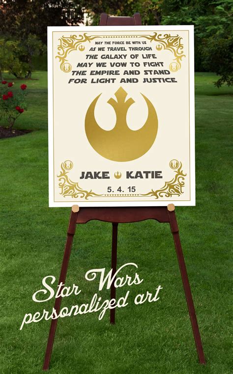 Star Wars Wedding Vows Personalized Art Star Wars Wedding Star