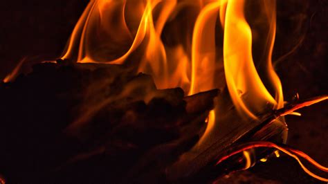 Download Wallpaper 1920x1080 Fire Bonfire Flame Dark Firewood