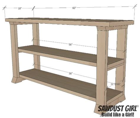 Three Shelf Console Table Free Plans Sawdust Girl® Diy Sofa Table