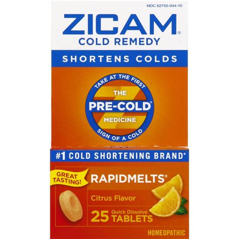 Zicam Zinc Cold Remedy Rapidmelts Quick Dissolve Tablets Citrus 25ct Brickseek