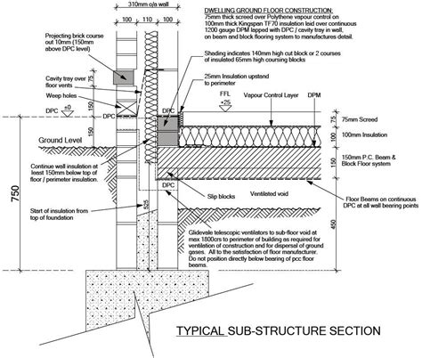 Technical House Extension Plans Architectural Section Construction