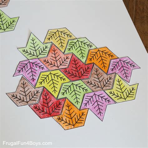Leaf Tessellation Collaborative Stem Art Project Frugal Fun For Boys