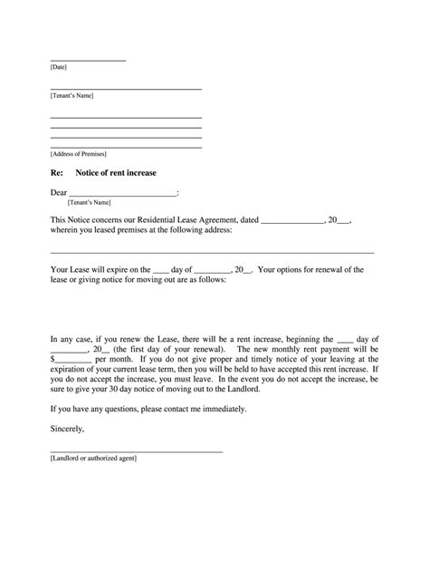 Rental Increase Form Fill Out Sign Online DocHub