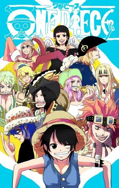 Genderbend One Piece Anime Luffy Shanks Crew Anime Group Face