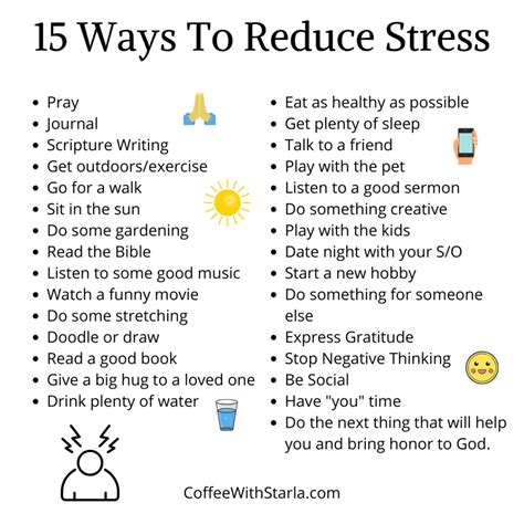 15 Ways To Reduce Stress Today Coffee With Starla