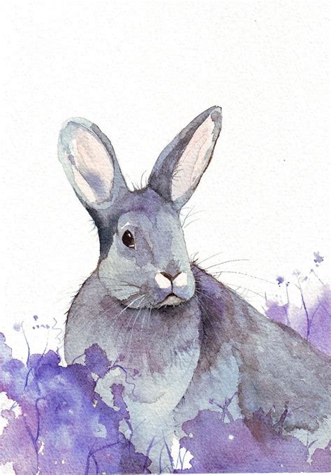 Rabbit Painting Art Print Of Watercolor Painting By Splodgepodge