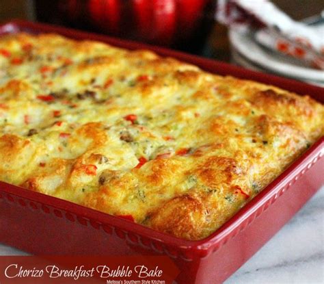 Cut your biscuits into 8 small pieces each. Chorizo Breakfast Bubble Bake ...