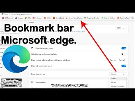 Windows How To Show The Favorites Bar In Microsoft Edge