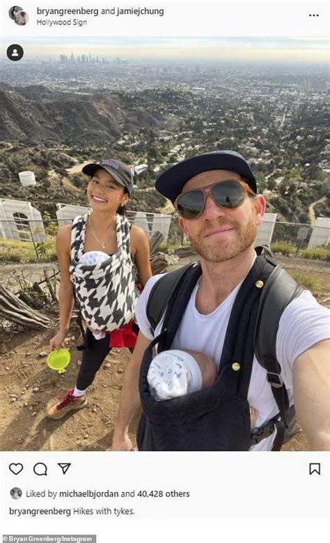 Jamie Chung And Bryan Greenberg Take Their Infant Twins On A Hike Near