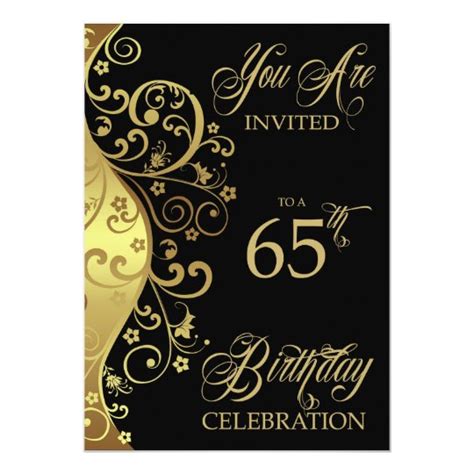 65th Birthday Party Personalized Invitation