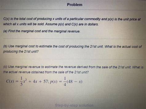 solved problem c x is the total cost of producing x units