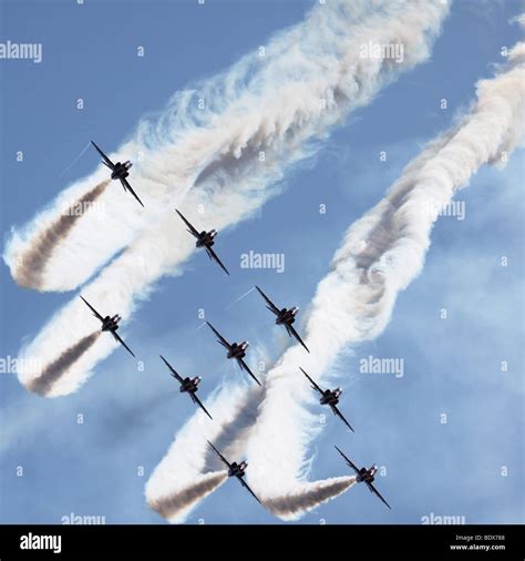 Aerobatics Team Flying In Formation With Smoke Stock Photo Alamy