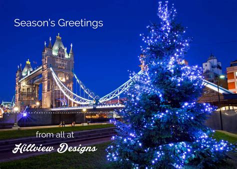 Tower Bridge Illuminations Front Personalised Bespoke Christmas Cards