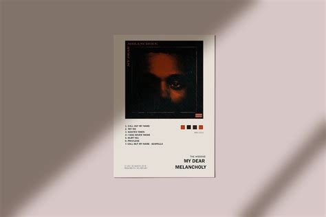 The Weeknd My Dear Melancholy Album Cover Poster Music Print Etsy