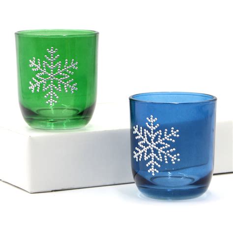 Colored Glass Tea Candle Holder For Christmas High Quality Colored