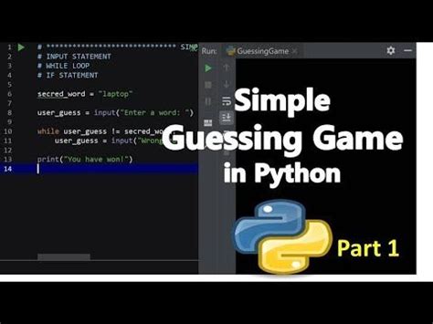 The computer will choose any random number between 1 to 100. Simple Guessing Game in Python - Step by Step (Part 1 ...