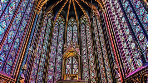 Medieval Cathedral Stained Glass Wallpaper Maxipx