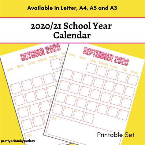 Printable Calendar 2020 21 Monthly Calendar Printable Calendar 2020