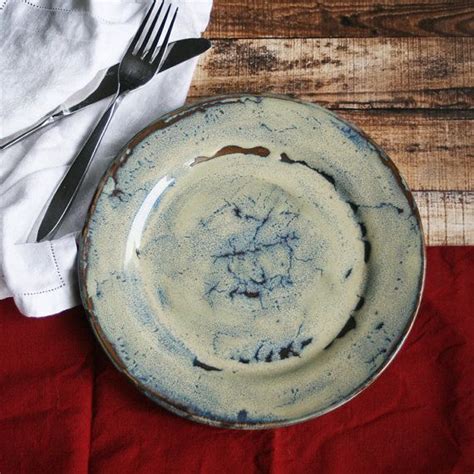 Set Of Four Rustic Dinnerware Plates Handcrafted By Andoverpottery