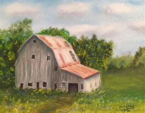 My Oil Painting Of An Old Barn Barn Painting Farm Scene Painting