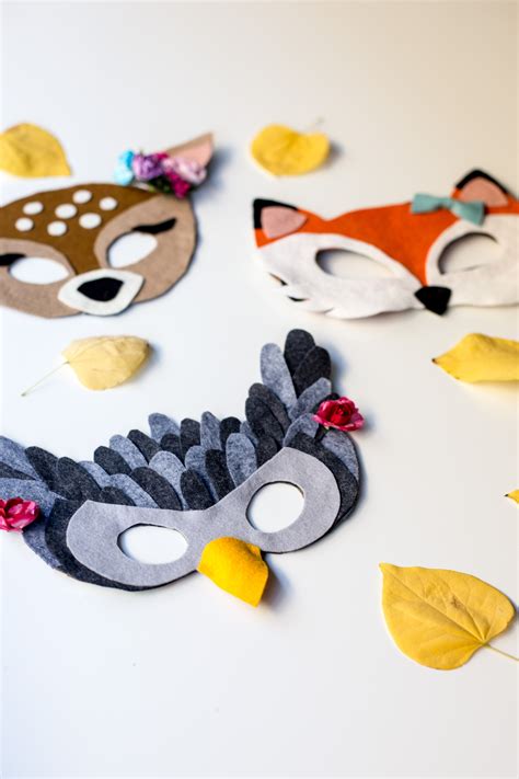 However, the pattern can be used with a sewing machine as well. No-Sew Free Felt Animal Mask Patterns - Flax & Twine