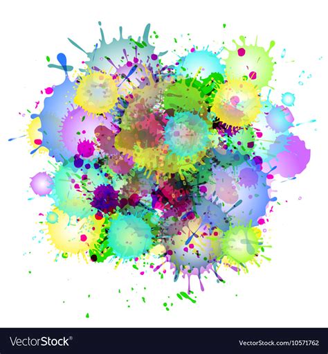 Multicolored Watercolor Paint Splatters Royalty Free Vector
