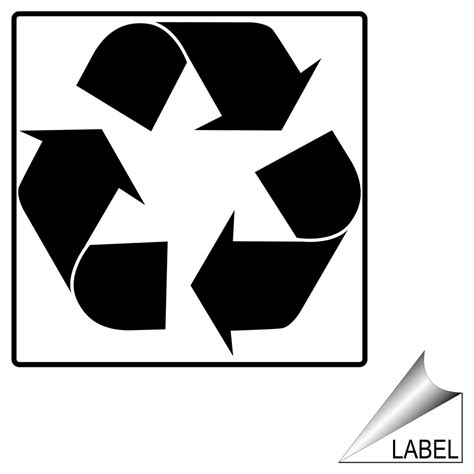 Recycle Recycle Symbol Label Sticker White Reflective Us Made