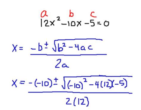 solving quadratic equations by using the quadratic formula