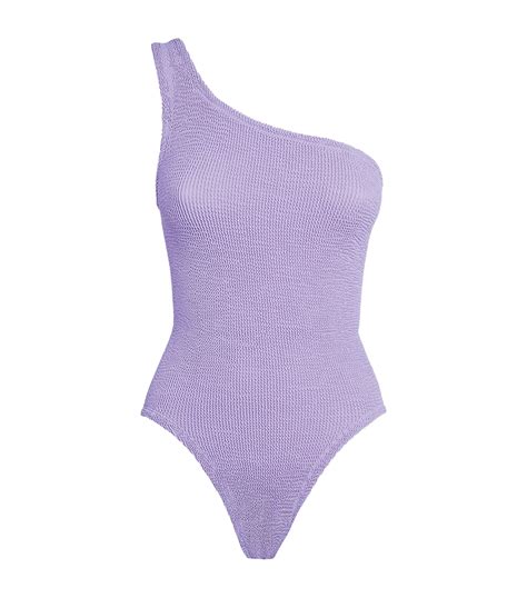 Hunza G Purple One Shoulder Nancy Swimsuit Harrods Uk