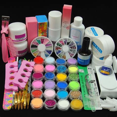 Pro Acrylic Powder Nail Extension Manicure Kit Nail Glitter Powder