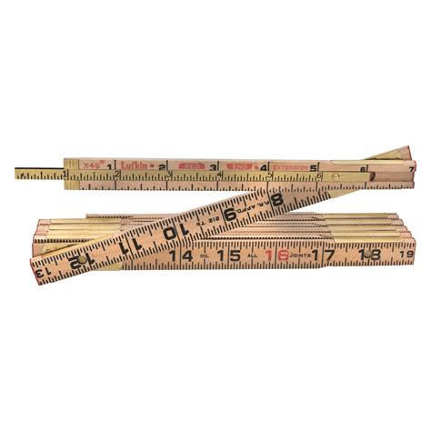 Lufkin Tx46n Red End 6 Sae Natural Wood Ruler With Two 6 Slide