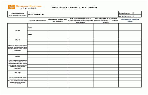 Problem Solving Tracker Excel