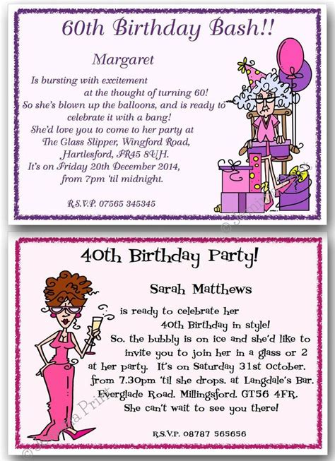 Party Invitations Funny 60th Birthday Invitations