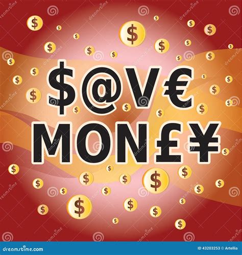 Save Money Letter And Money Currency Symbols Stock Vector