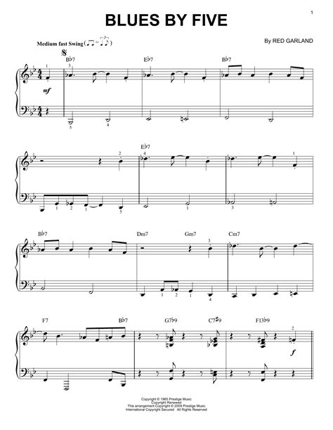 Blues By Five Piano Solo Print Sheet Music Now