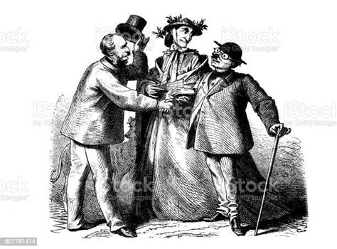 3 축제로 입고 사람들이 서로 인사 하십시오 1867일러스트 레이 션 1860 1869 년에 대한 스톡 벡터 아트 및 기타 이미지 1860 1869 년 19세기 스타일
