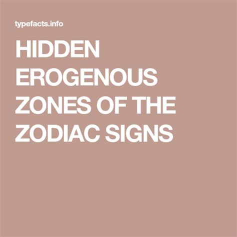 Hidden Erogenous Zones Of The Zodiac Signs With Images Zodiac Signs