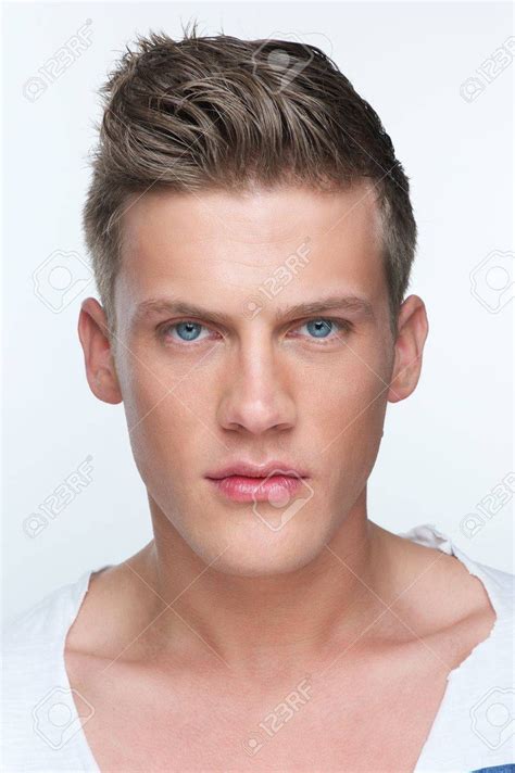 Close Up Portrait Of A Handsome Young Man Male Model Face Close Up