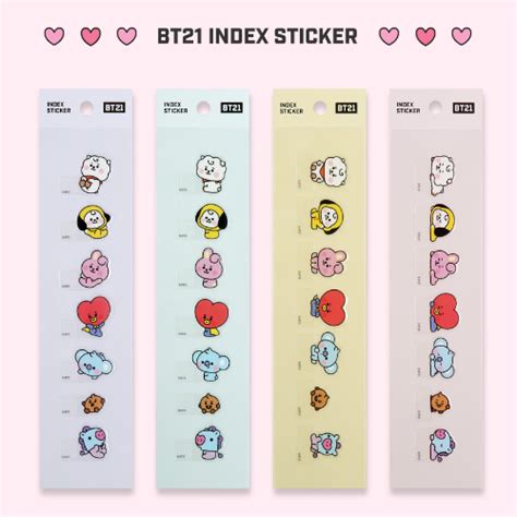 Bt21 Baby Official Index Sticker Free Printable Bookmarks Stickers