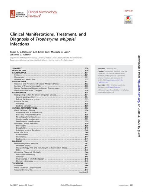 Pdf Clinical Manifestations Treatment And Diagnosis Of