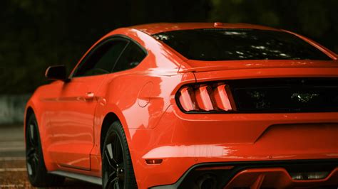 Download Wallpaper 2560x1440 Ford Mustang Ford Car Red Side View