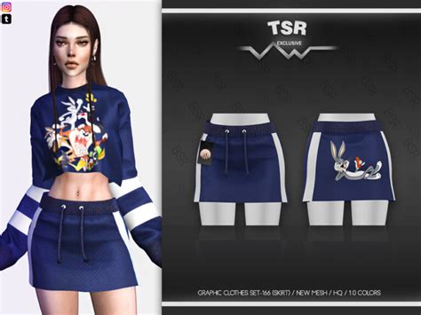 Graphic Clothes Set 166 Skirt Bd574 By Busra Tr At Tsr Sims 4 Updates