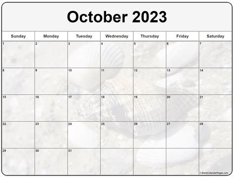 October 2023 With Holidays Calendar October 2023 Calendar Free