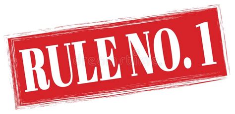 Rule No 1 Text Written On Red Stamp Sign Stock Illustration