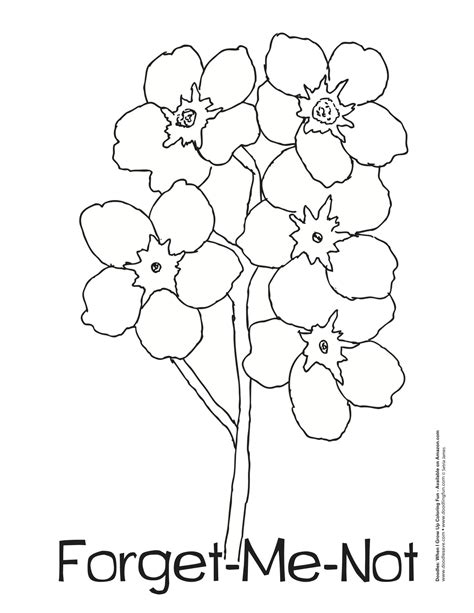 Forget Me Not Coloring Pages