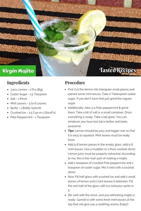 Refreshing Virgin Mojito Recipe Perfect Mojito At Home Tasted Recipes